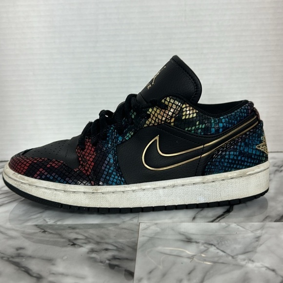 Air Jordan 1 low multi snakeskin sneaker shoes women size 7.5 - Picture 7 of 12